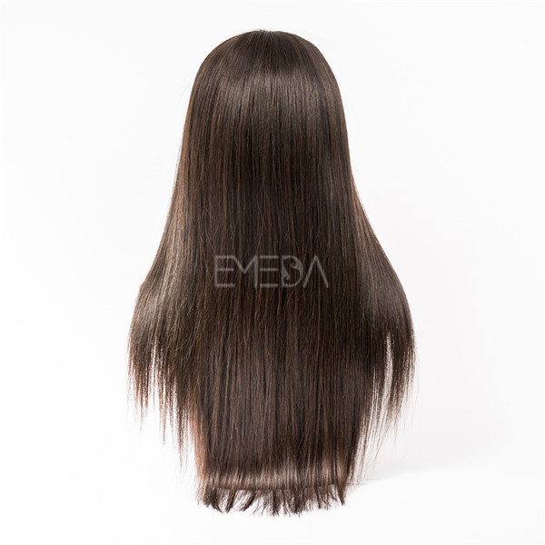 Middle part human hair lace front wigs YJ87